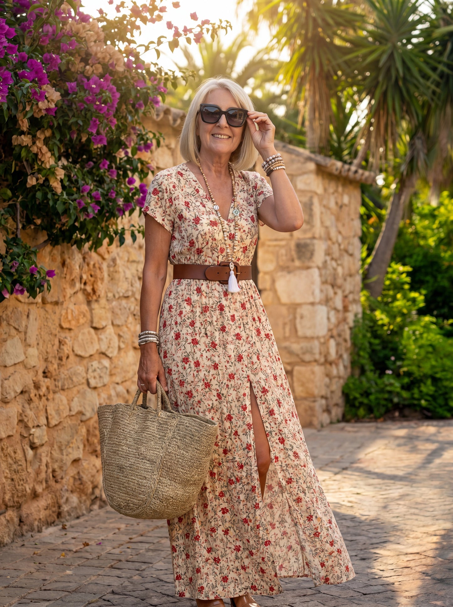 Joselin™ – Langes, luftiges Boho-Kleid mit Gürtel