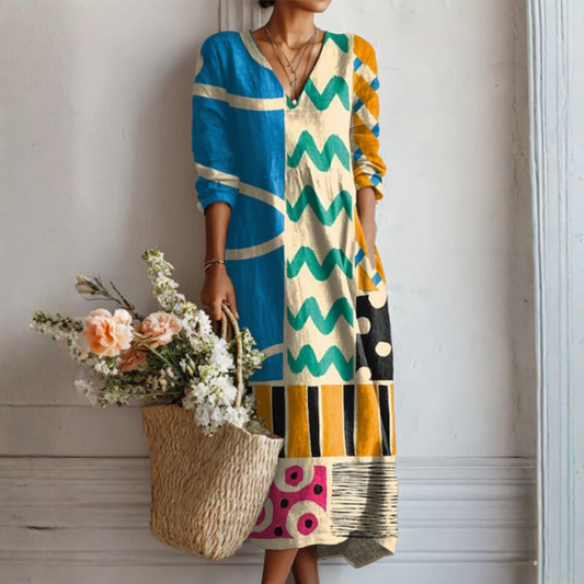 Hanna™ | Boho-Kleid mit grafischem Muster
