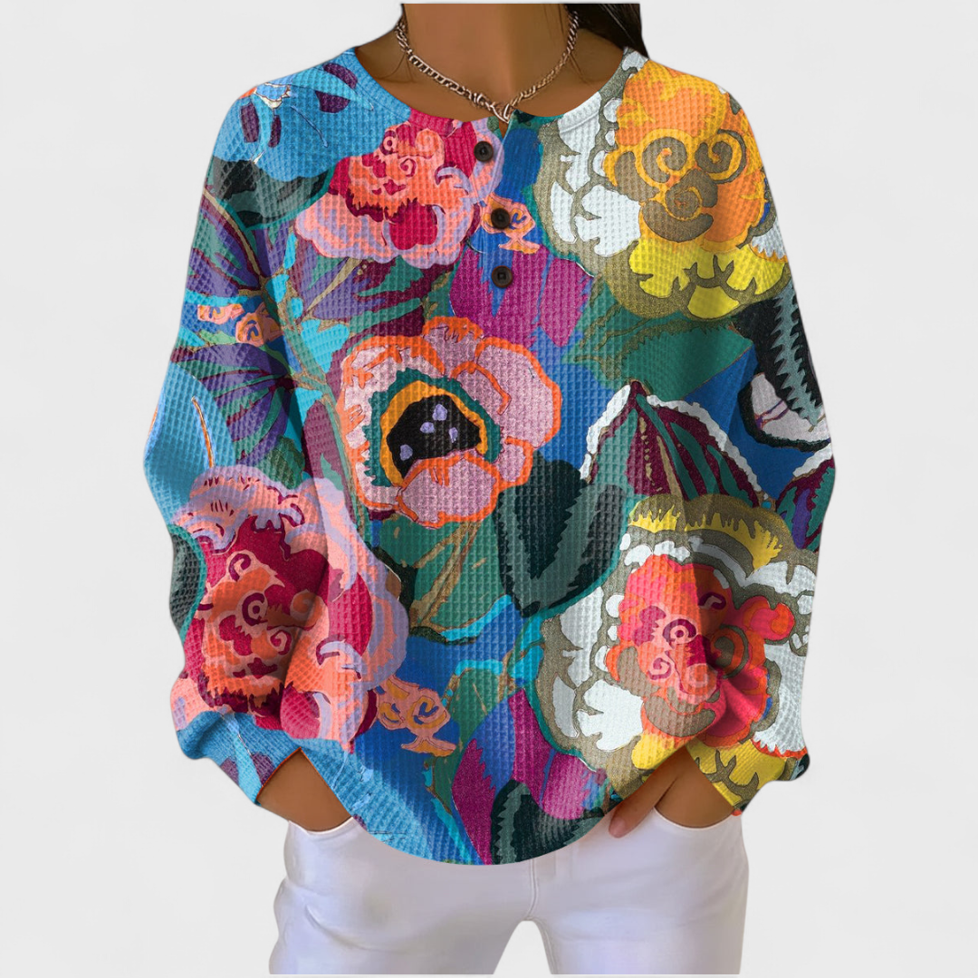 Ida - Pullover mit grossen bunten Blumen