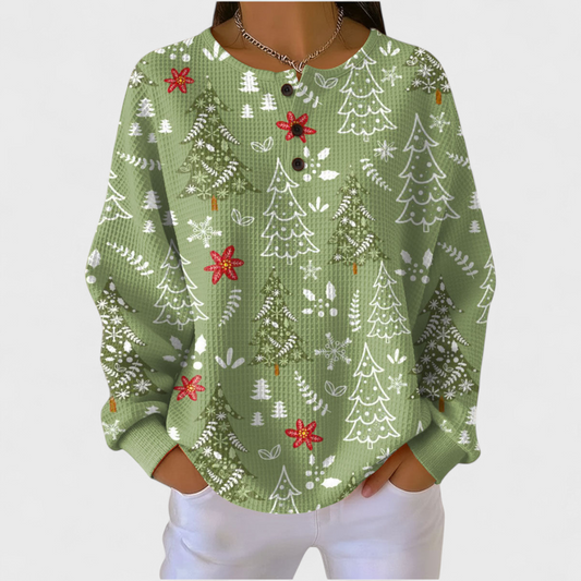Ingrid - Weihnachtsbaum-Muster Pullover