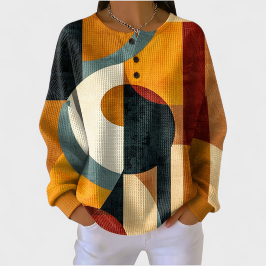 Léa - Pullover aus strukturiertem Material mit geometrischen Mustern