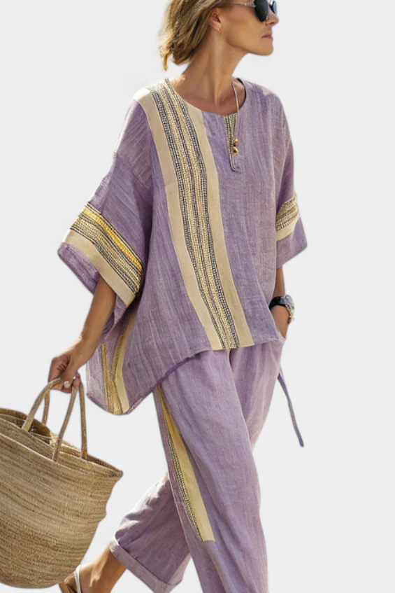 Lorena - Boho-Linen- und Bambus-Set