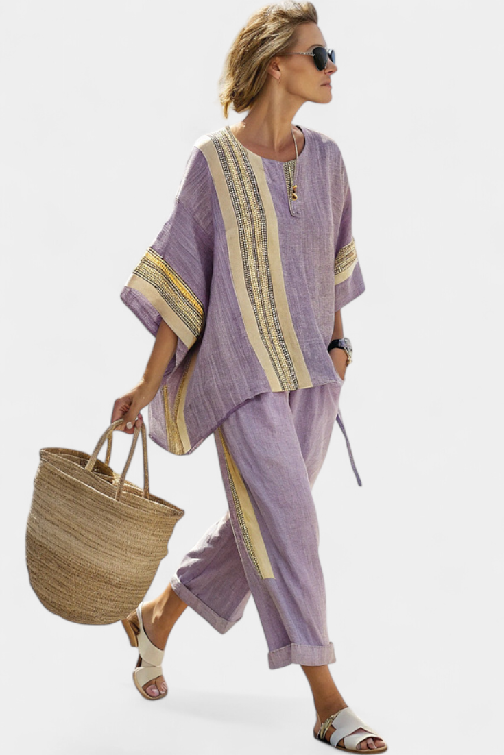 Lorena - Boho-Linen- und Bambus-Set