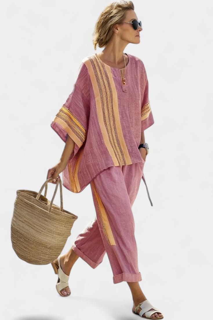 Lorena - Boho-Linen- und Bambus-Set