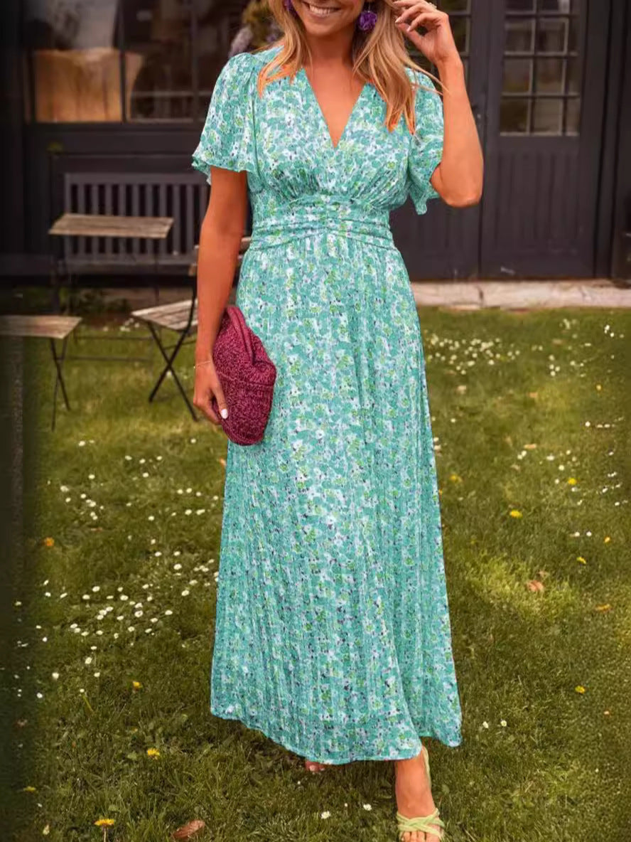 Elis – Langes, luftiges Kleid mit floralem Muster