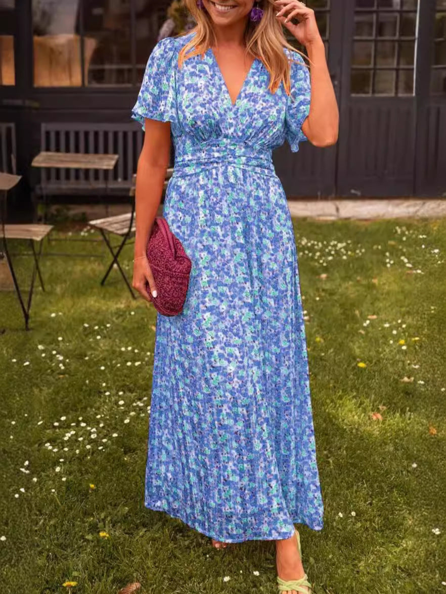 Elis – Langes, luftiges Kleid mit floralem Muster