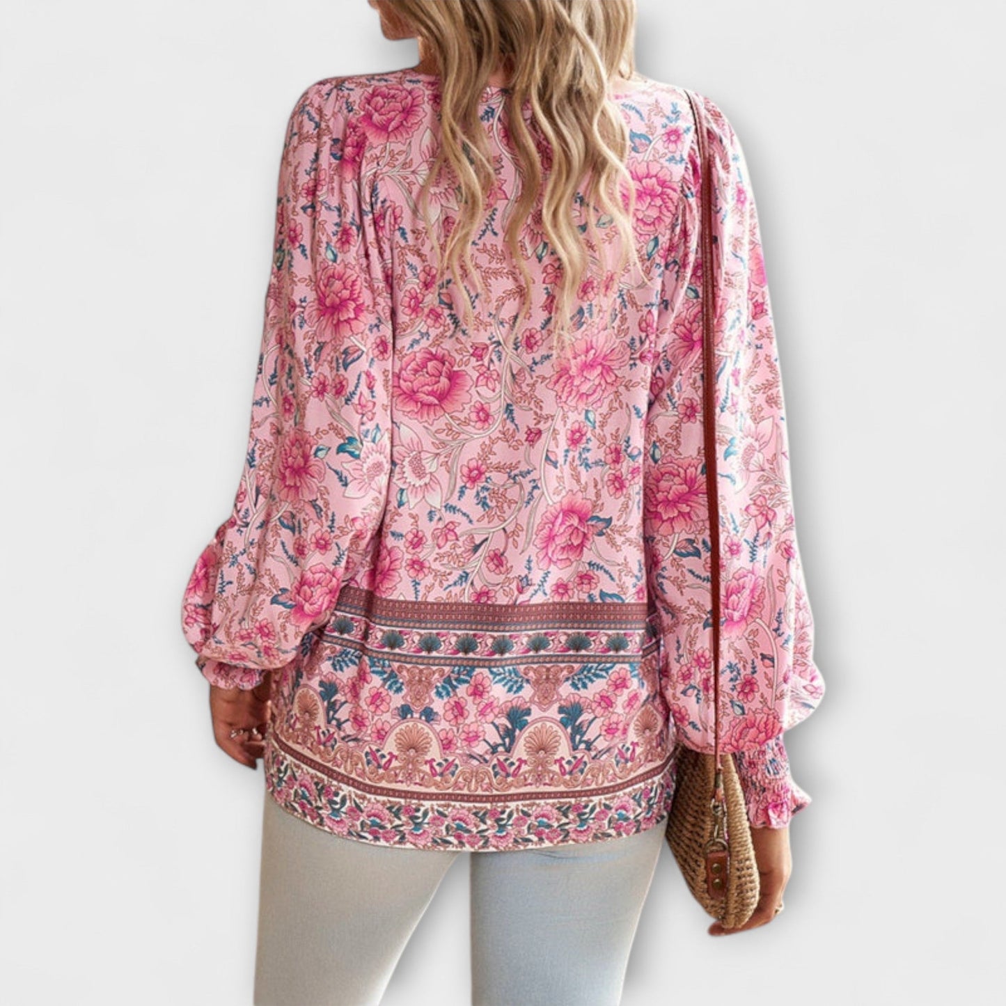 Melodie - Bohemian V-Ausschnitt Top mit Bindefront