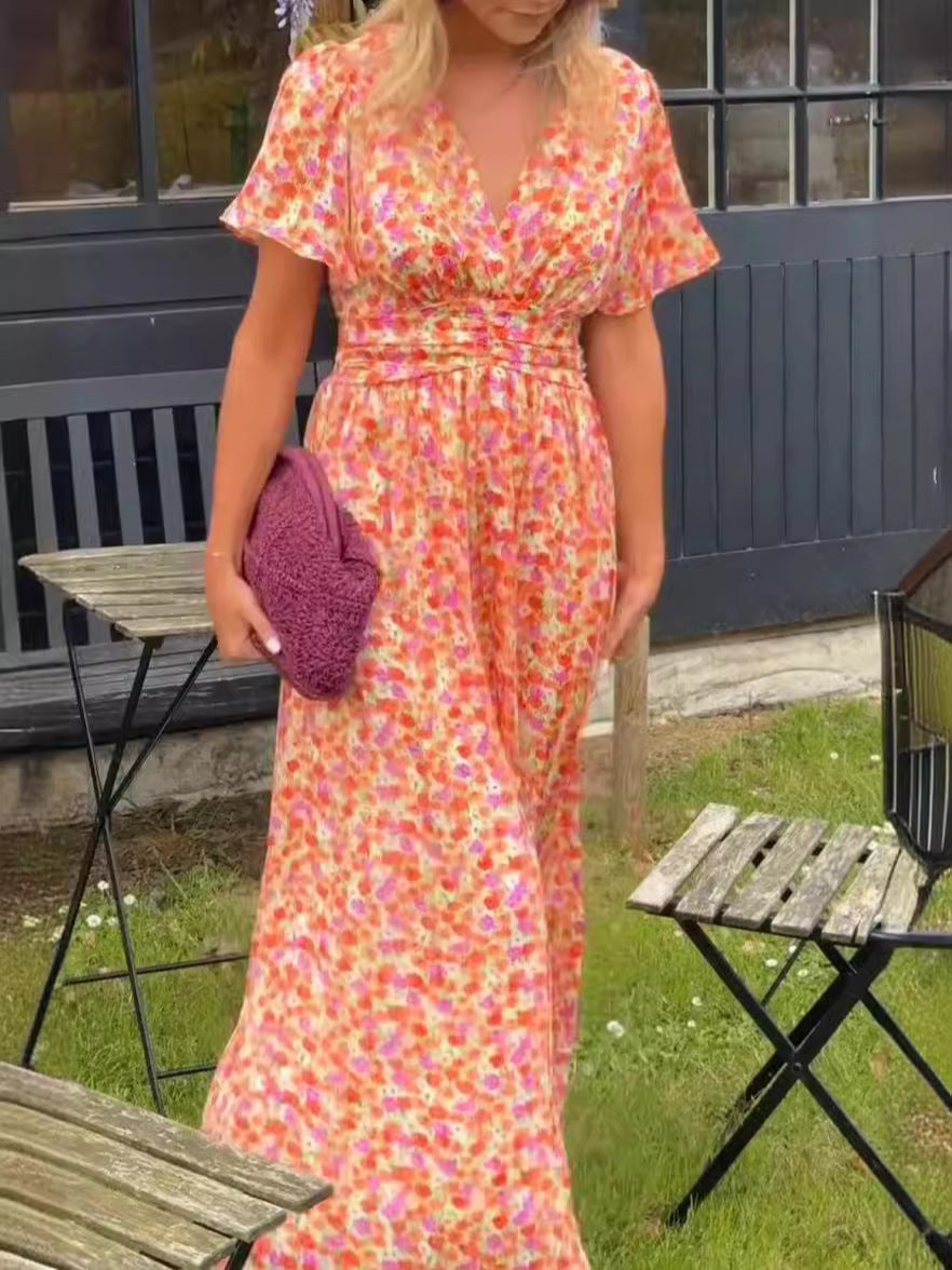 Elis – Langes, luftiges Kleid mit floralem Muster
