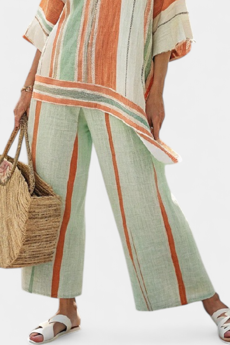Dalila - Leinen-Set mit Streifen