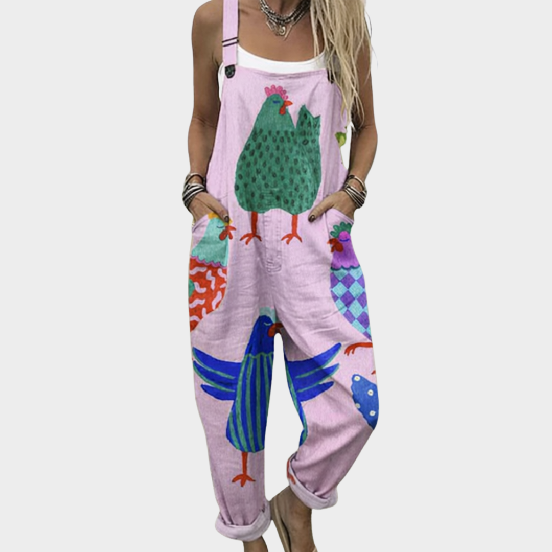 Bequemer Bedruckter Jumpsuit