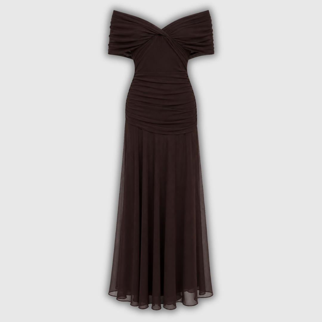 Florendra | Langes florales V-Ausschnittkleid