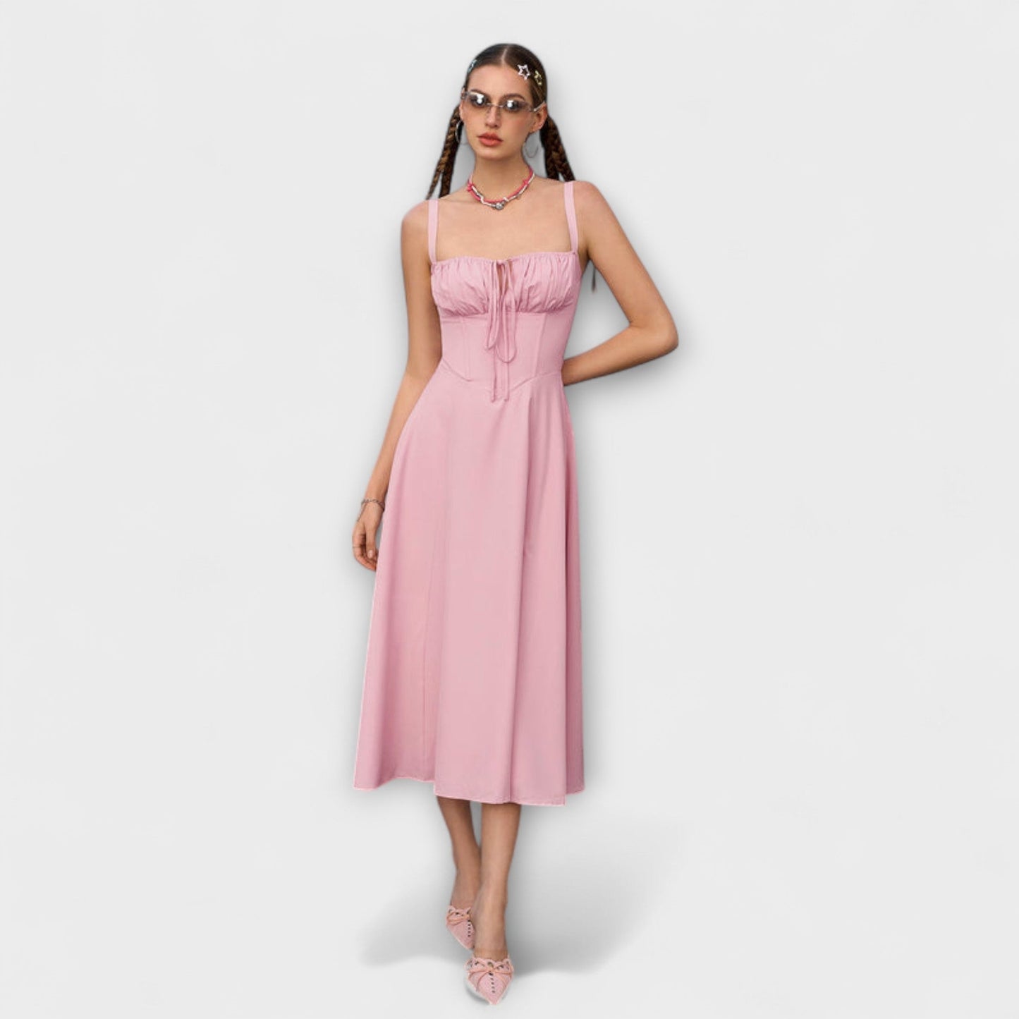 Hope - Rüschentop Kleid mit Schlitzdetail