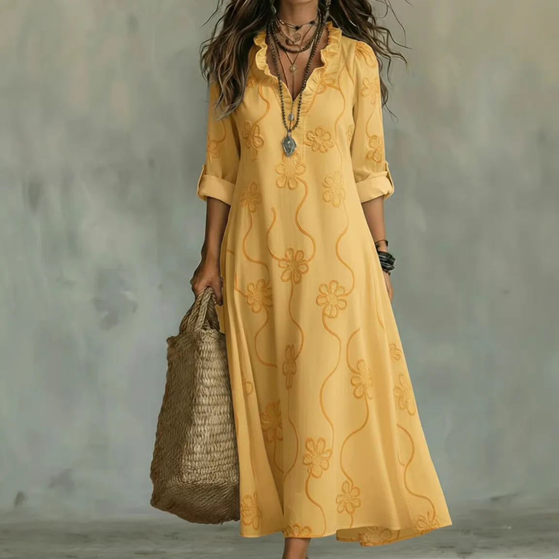 Sommerlange Blütenkleid Sienna