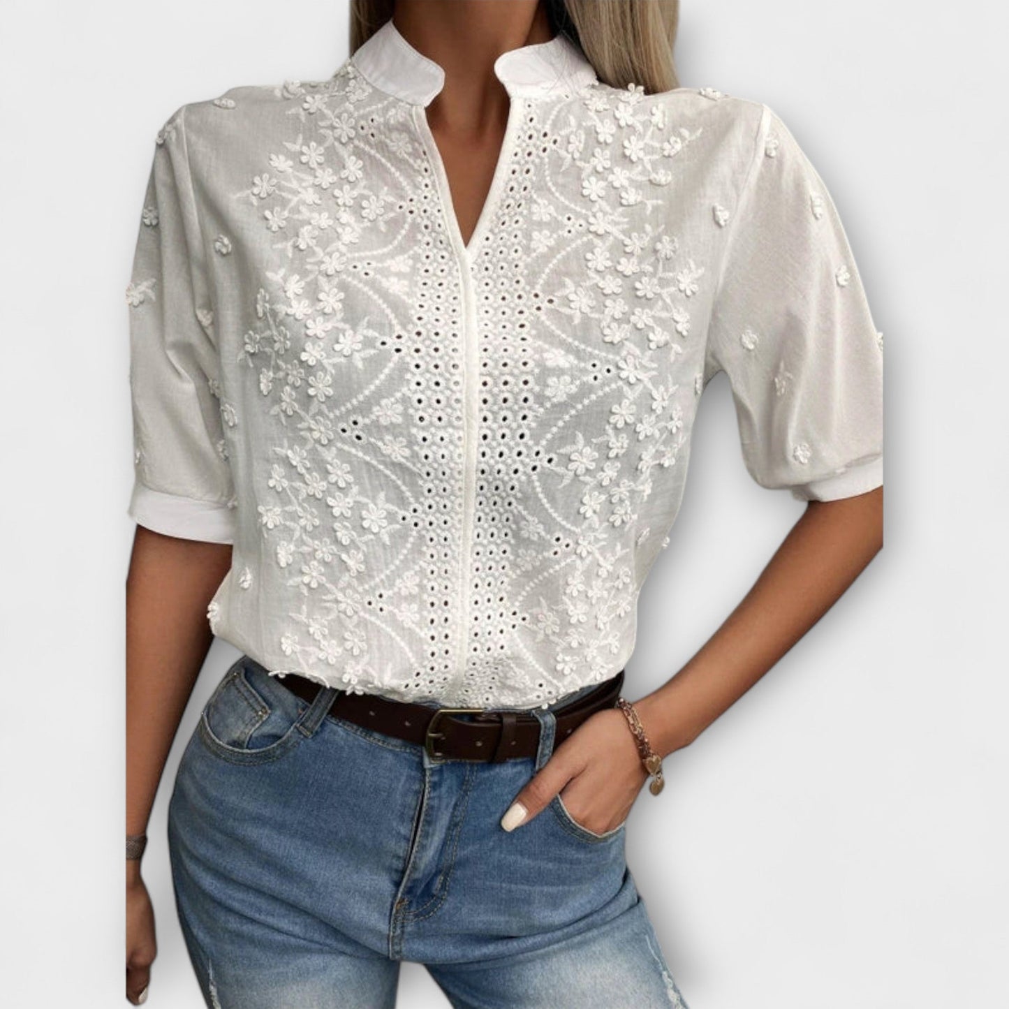 Élise - Bluse mit Stickerei