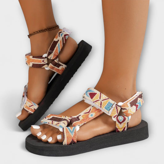 Sommerliche Flache Damen Sandalen aus Hanfseil