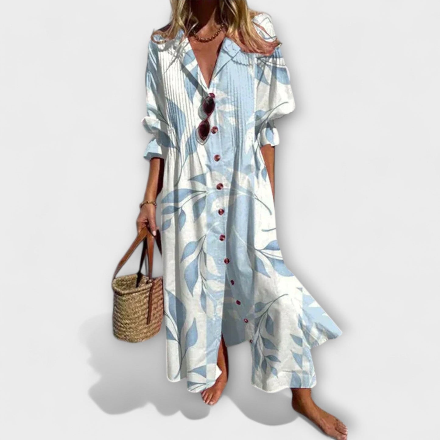 Lila - Schmeichelhaftes Maxikleid mit Bauchbedeckung
