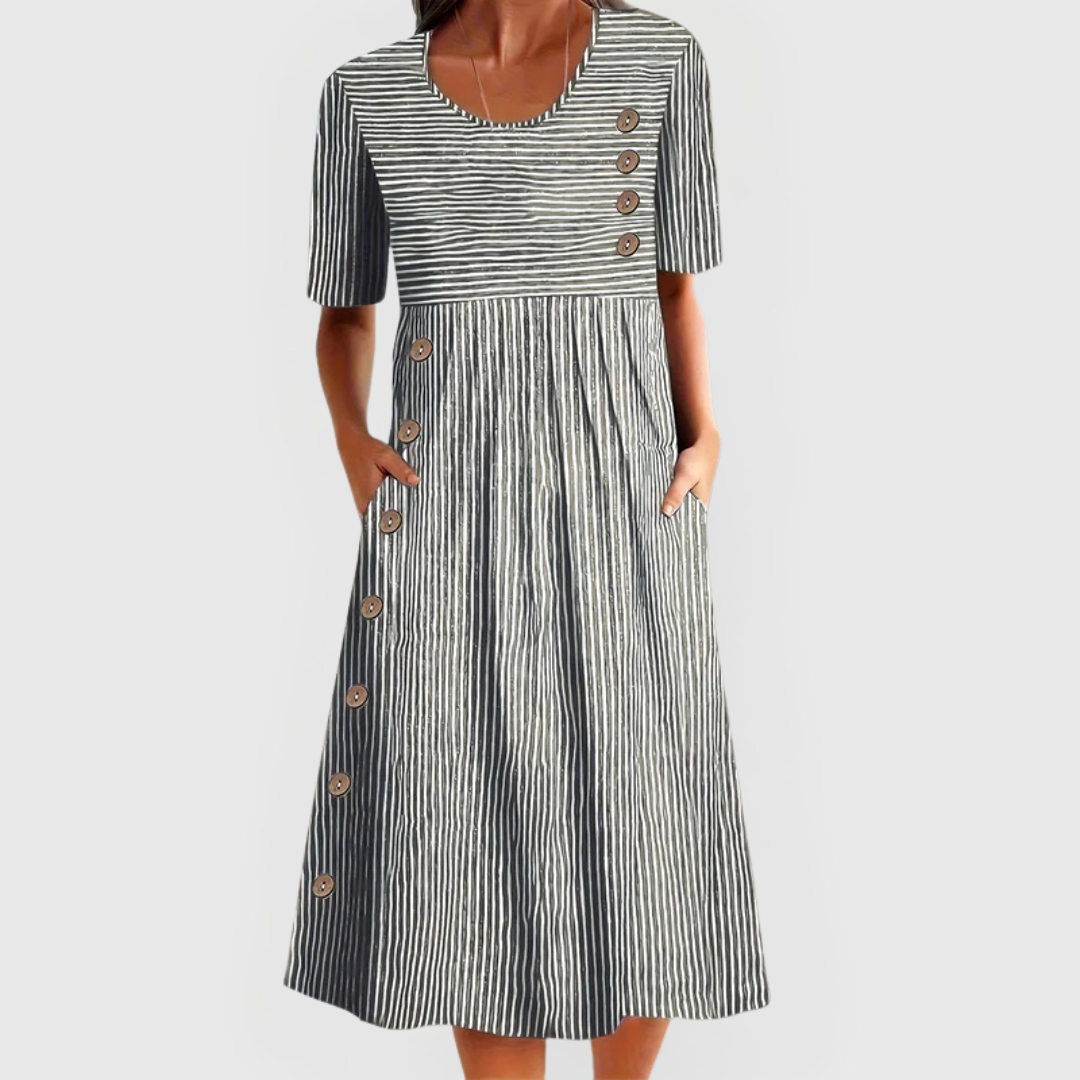 Julia | Gestreiftes Midi-Kleid