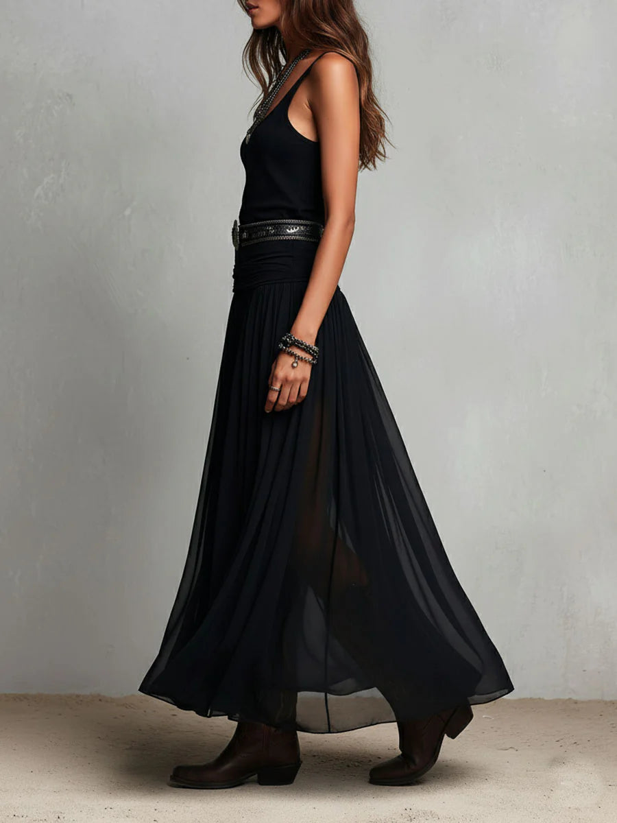 Sigrid™ | Elegantes Boho-Maxikleid mit Tüllrock und Zipfelsaum