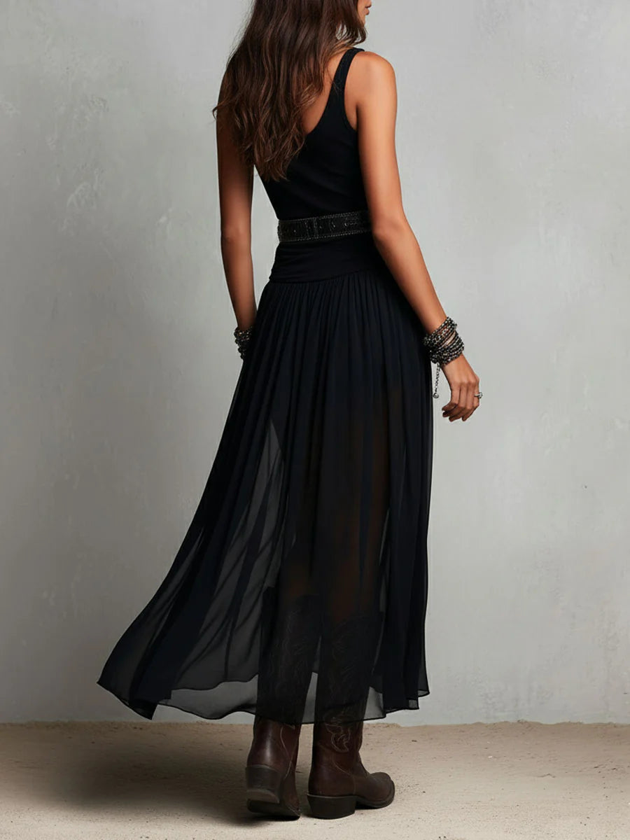 Sigrid™ | Elegantes Boho-Maxikleid mit Tüllrock und Zipfelsaum