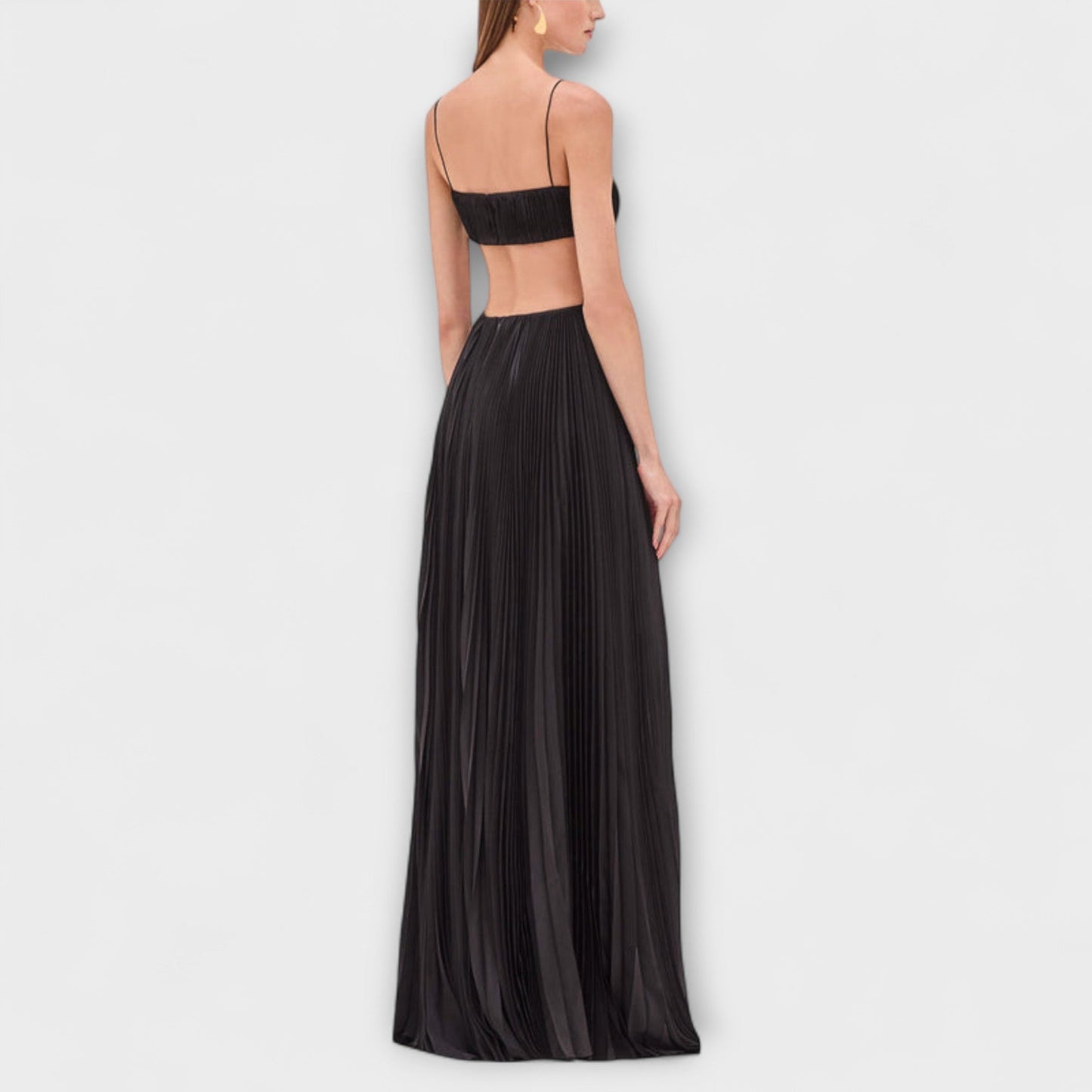 Mireille - Schickes Plissiertes Cutout Fliessendes Maxikleid