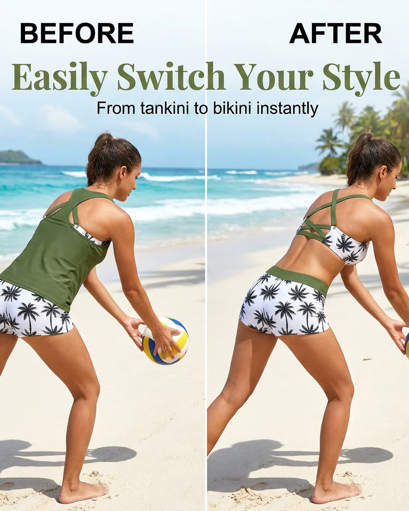 Maren | Drei-Teiliges Tankini-Bikini & Cover-Up Set