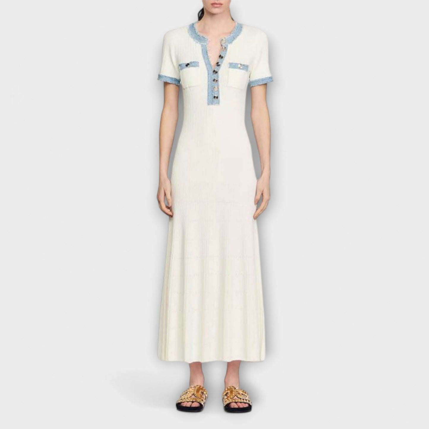Alecia - Strukturierte Maxi-Kleid