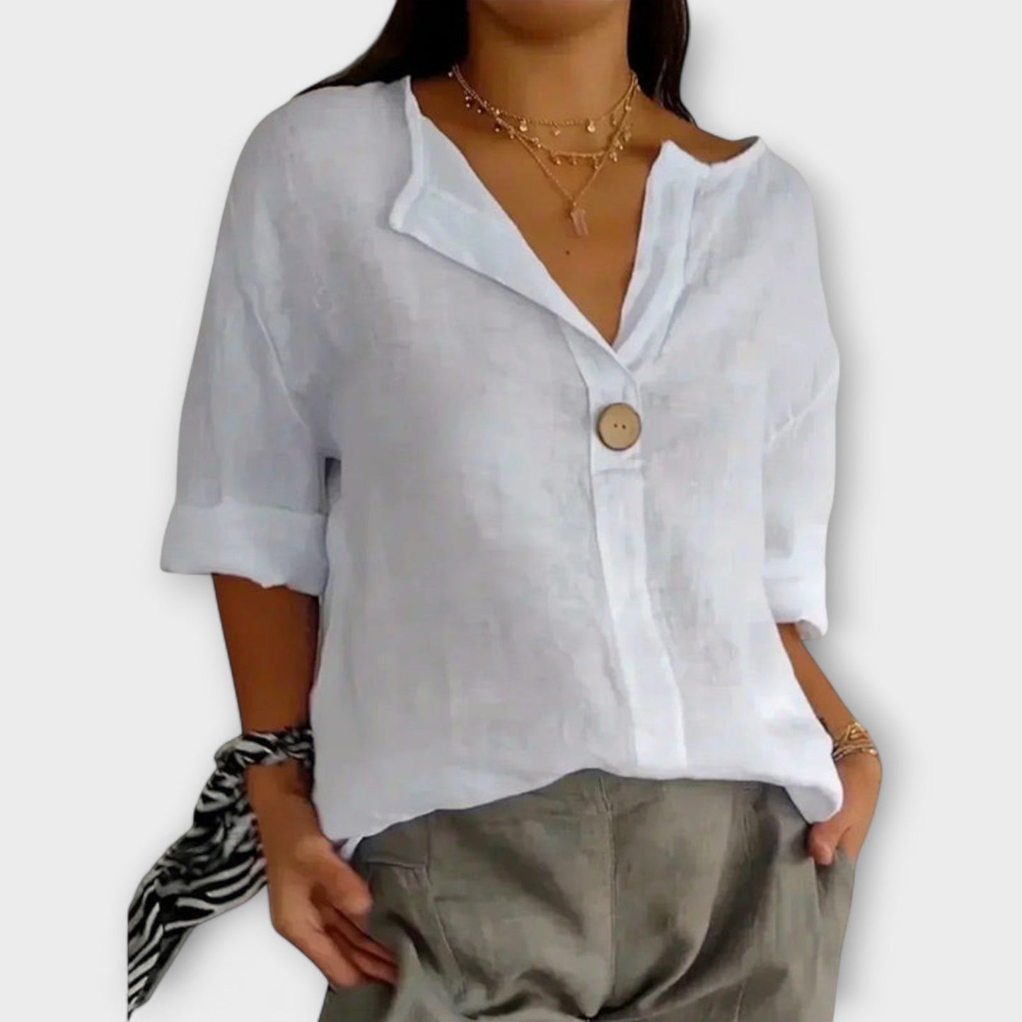 Nicole - Elegante Bluse mit V-Ausschnitt