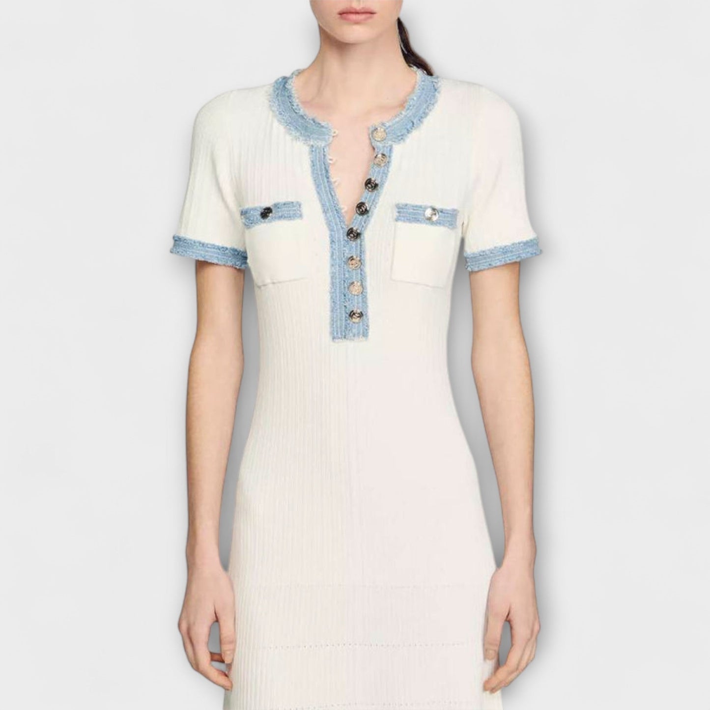 Alecia - Strukturierte Maxi-Kleid