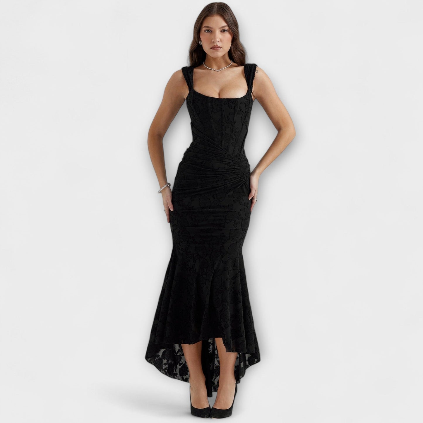 Renske - Langes Kleid mit Eleganten und Raffinierten Korsett