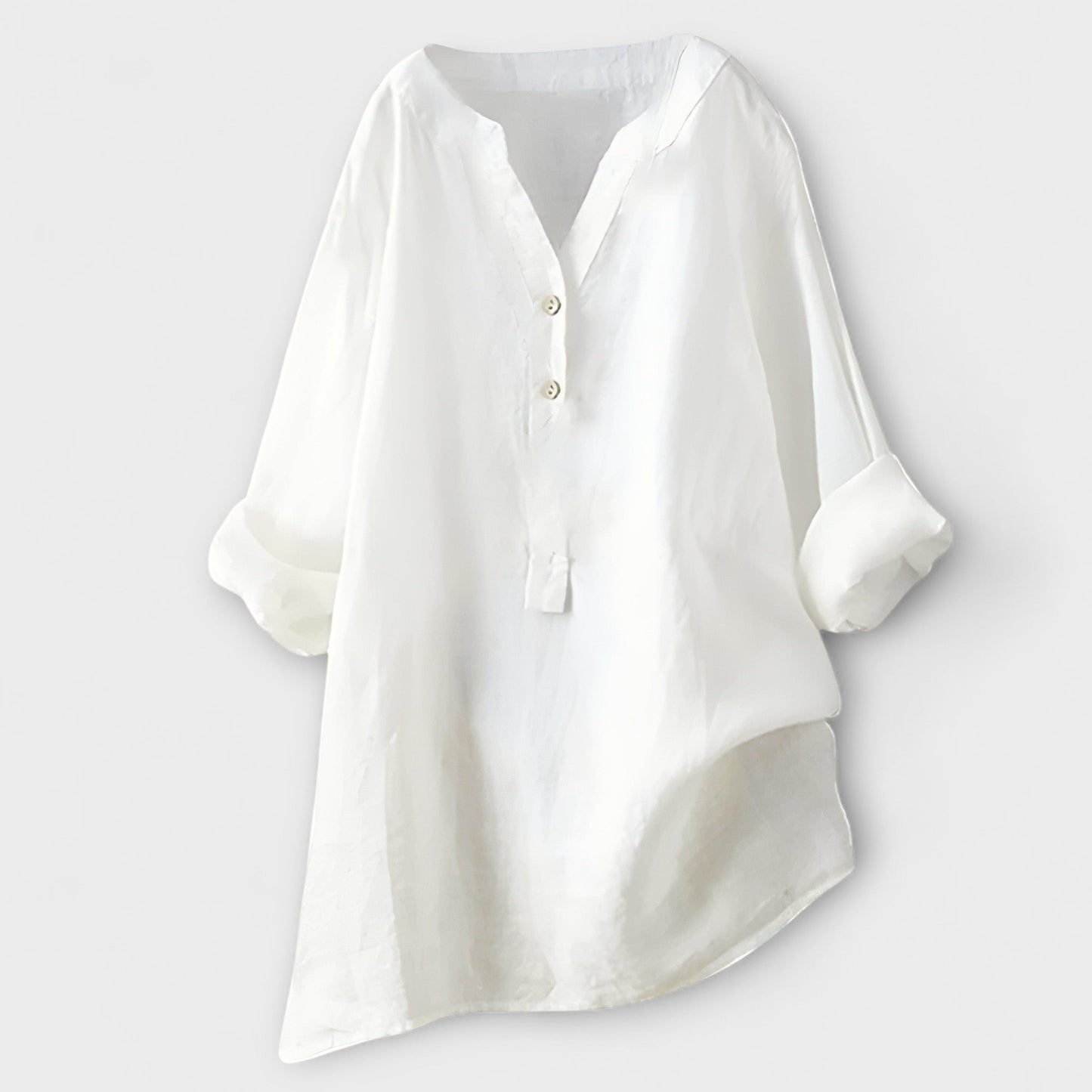 Rosmarie™ | Leinenbluse mit V-Ausschnitt und Knopfleiste