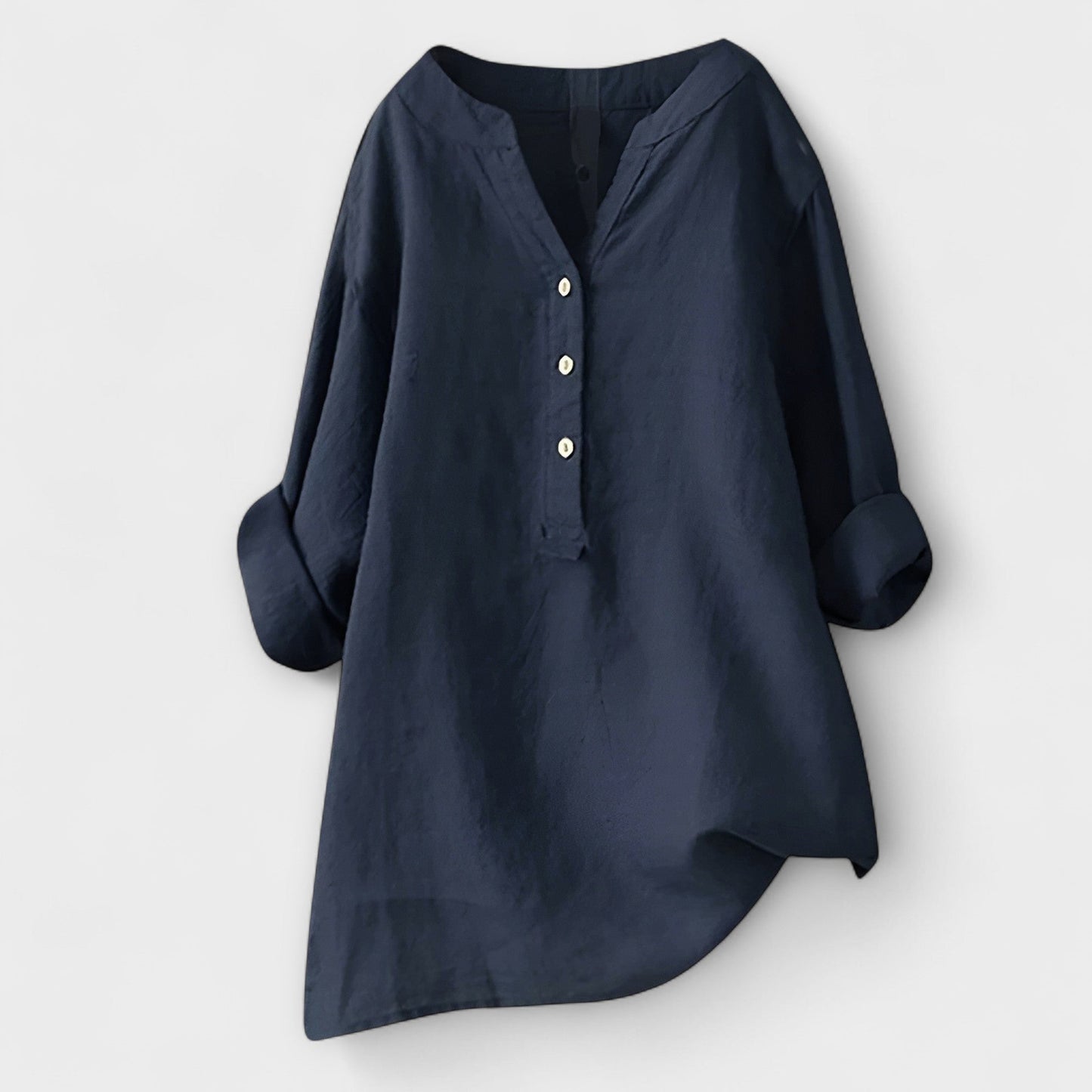 Rosmarie™ | Leinenbluse mit V-Ausschnitt und Knopfleiste