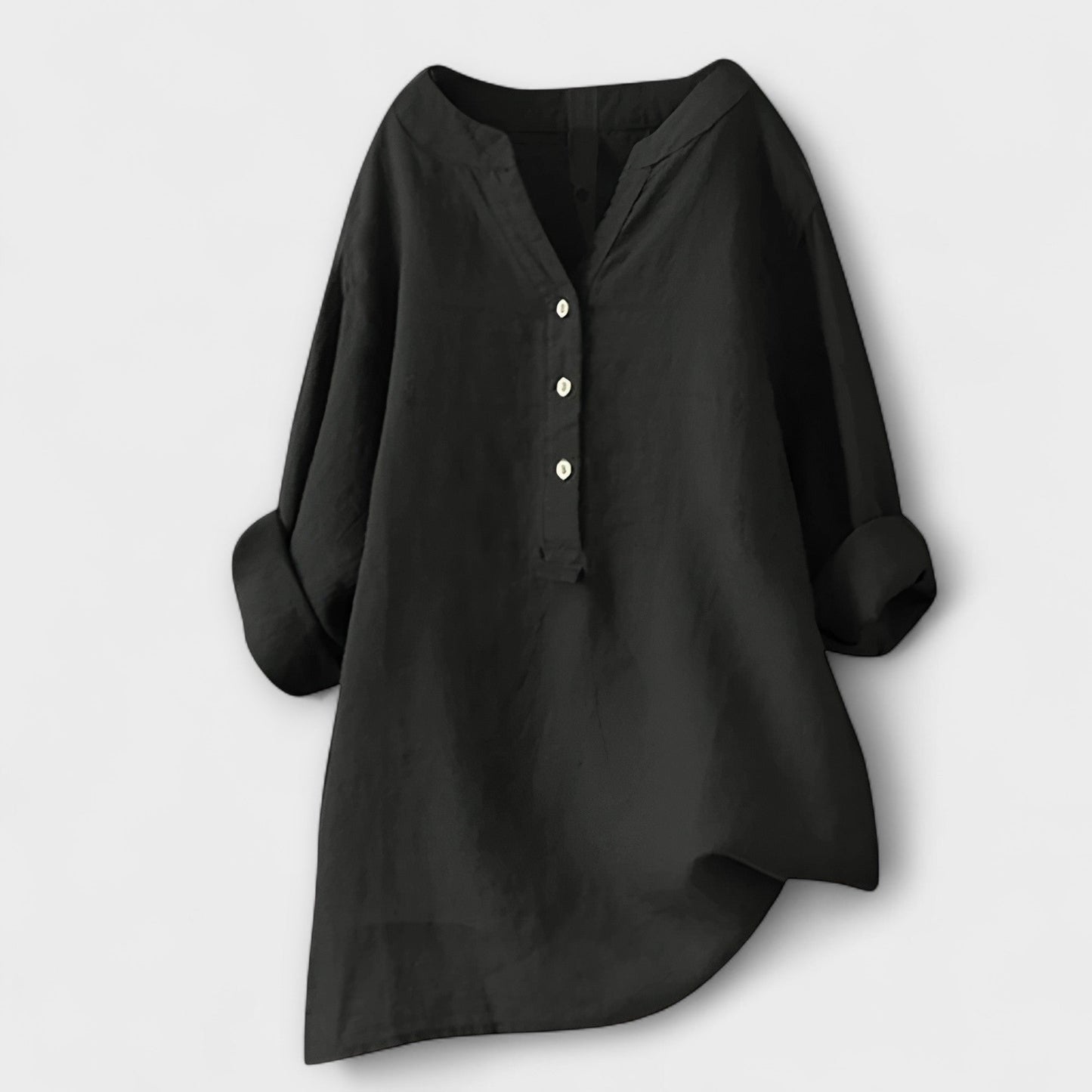 Rosmarie™ | Leinenbluse mit V-Ausschnitt und Knopfleiste