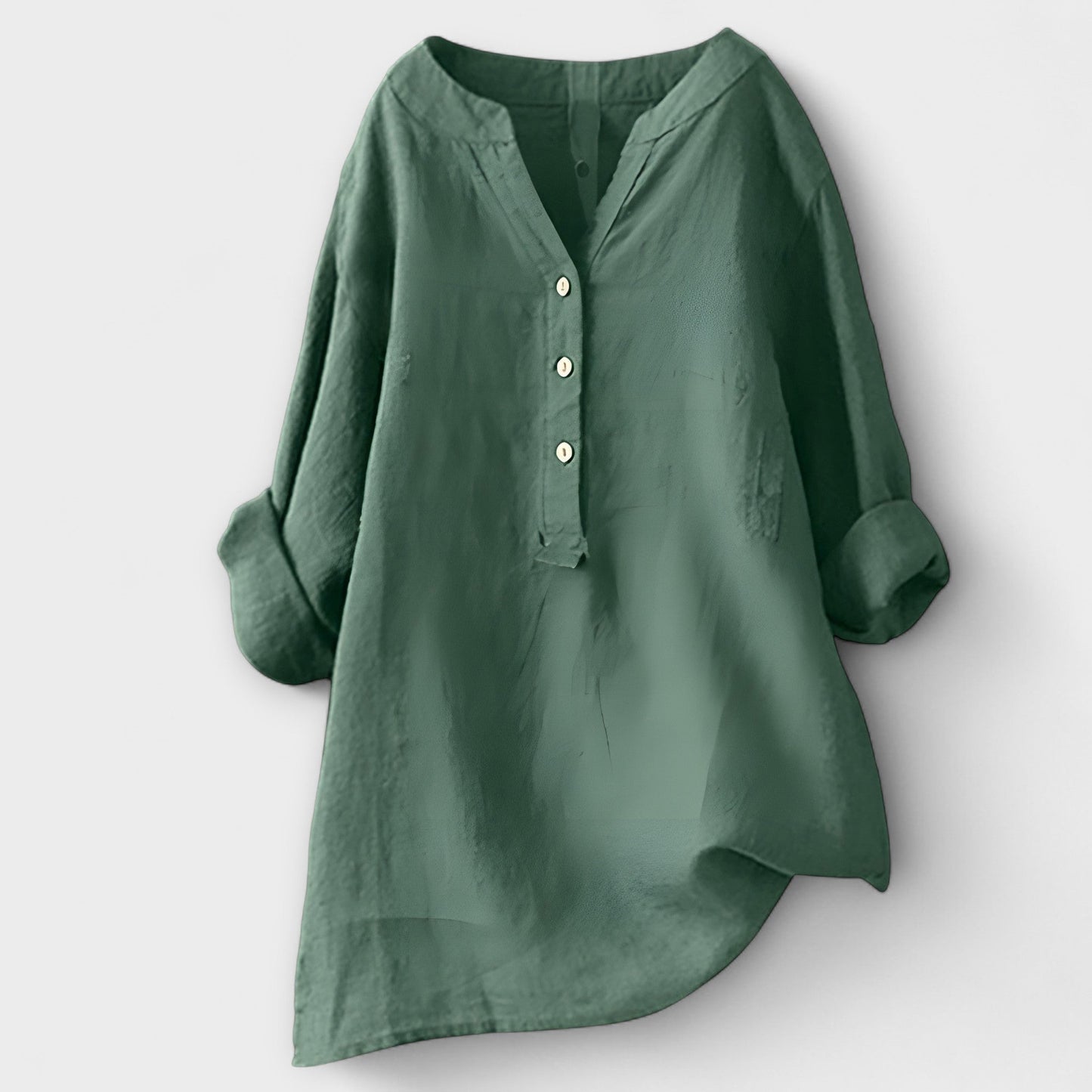 Rosmarie™ | Leinenbluse mit V-Ausschnitt und Knopfleiste