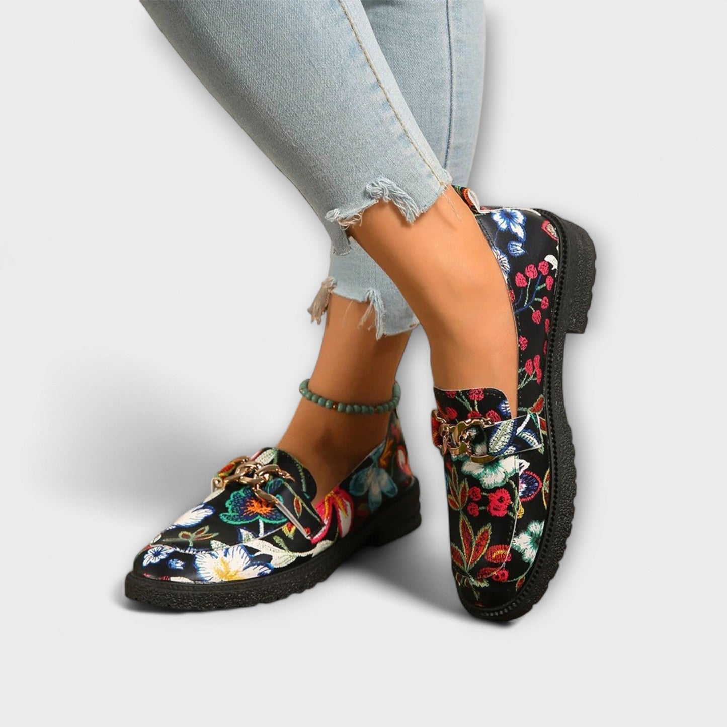 Orla – Multifunktionale Loafer mit Blumenmuster