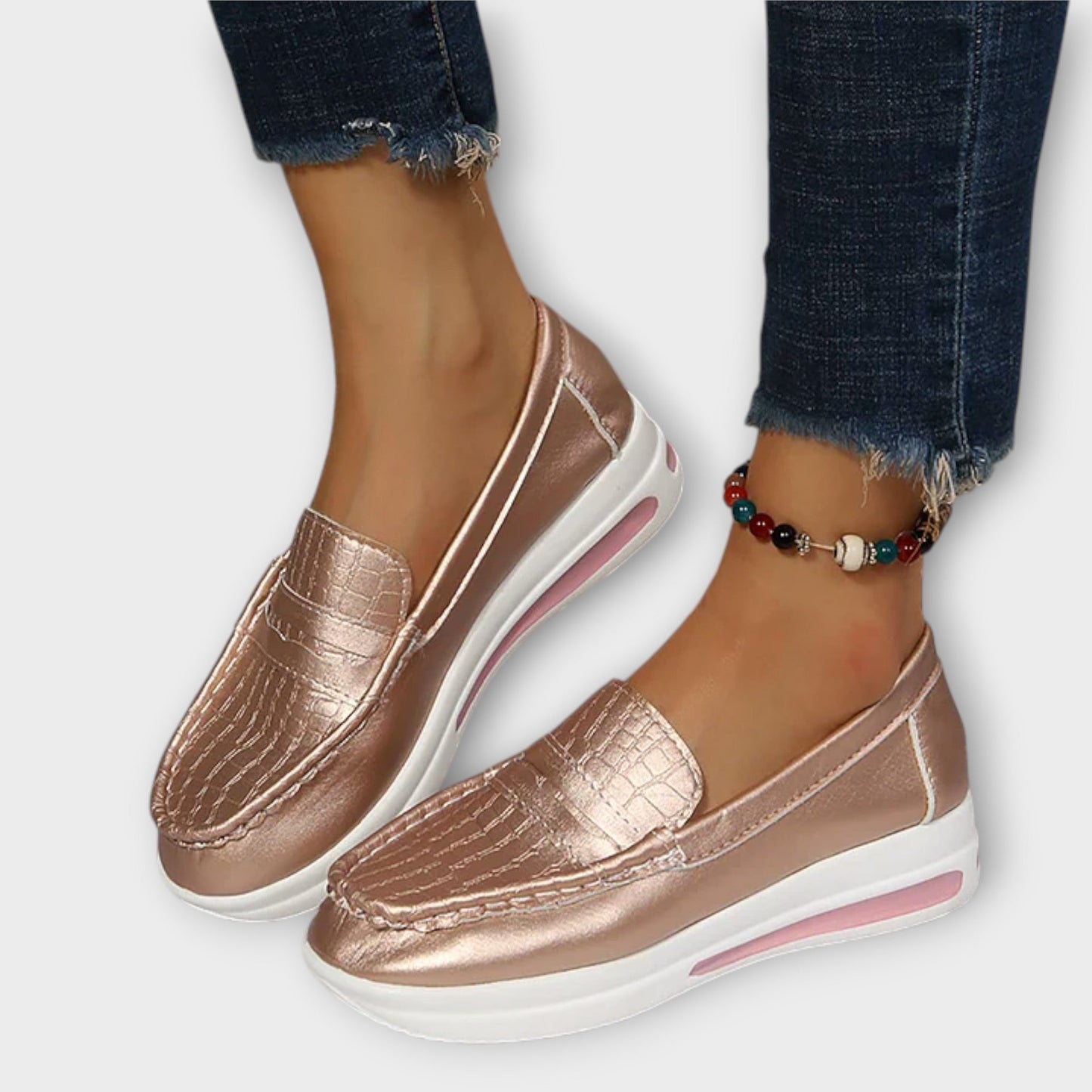 Anna - Bedruckte Naht Flache Slipper