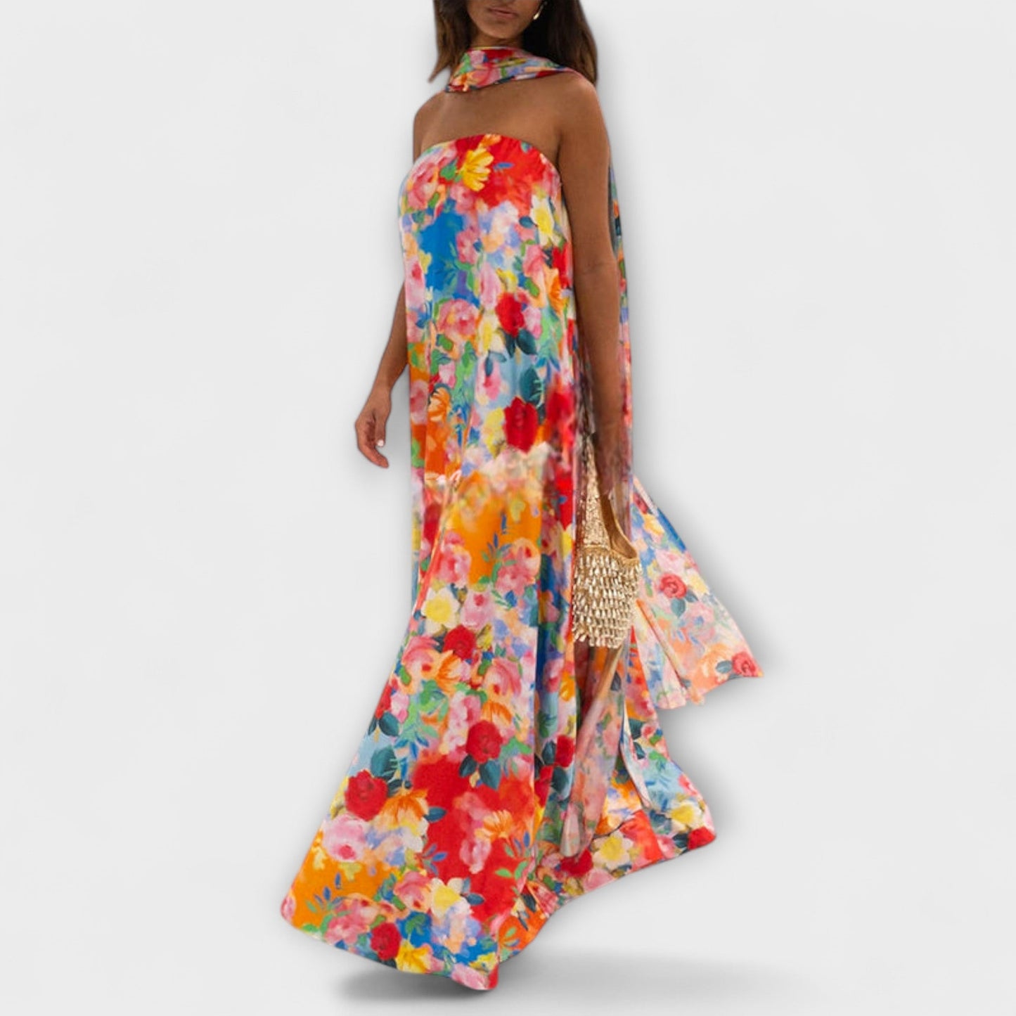 Harlow - Off-Shoulder Floral Maxi-Kleid