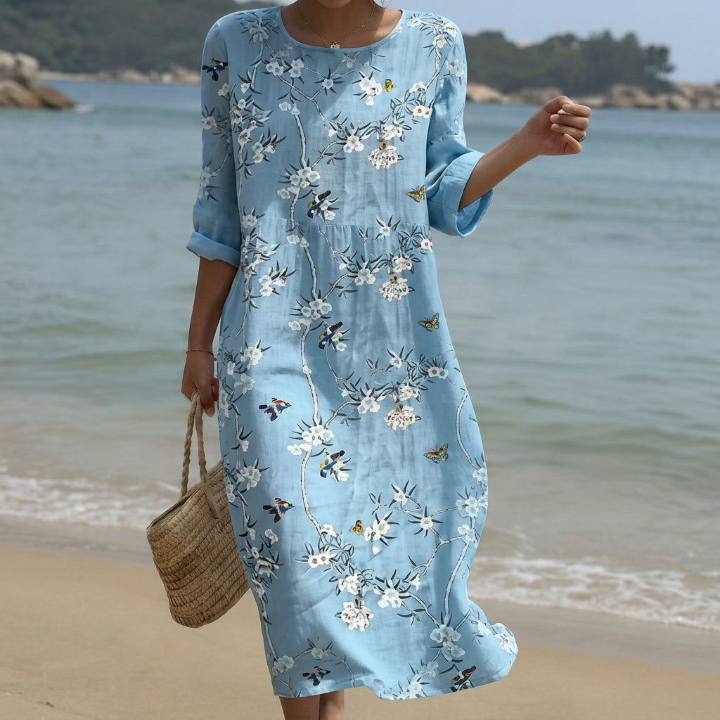 Beatriz - Maxikleid mit Rundhalsausschnitt und Druck