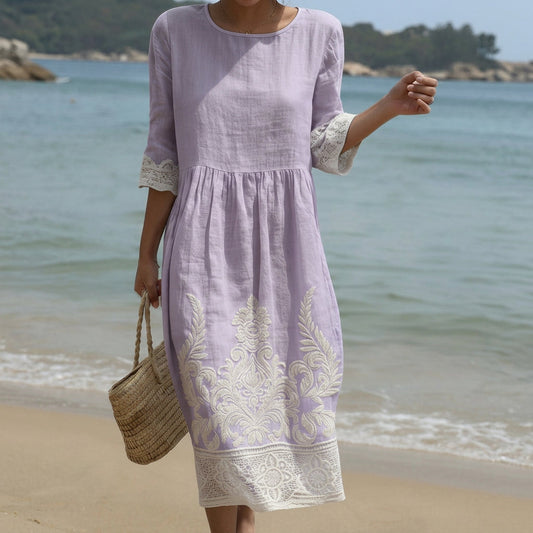 Carla - Maxikleid mit Rundhalsausschnitt und Blumenmuster