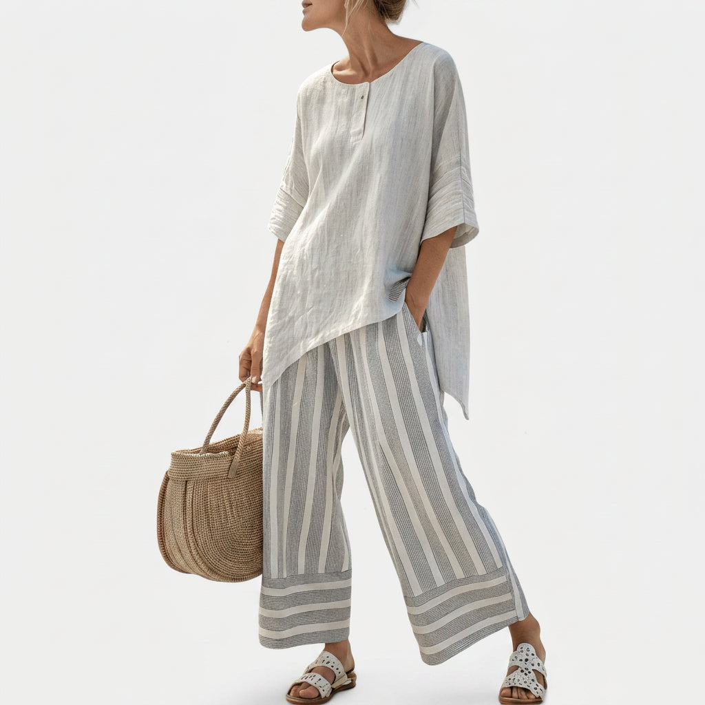 Clarisse - Asymmetrisches Blusen-Set