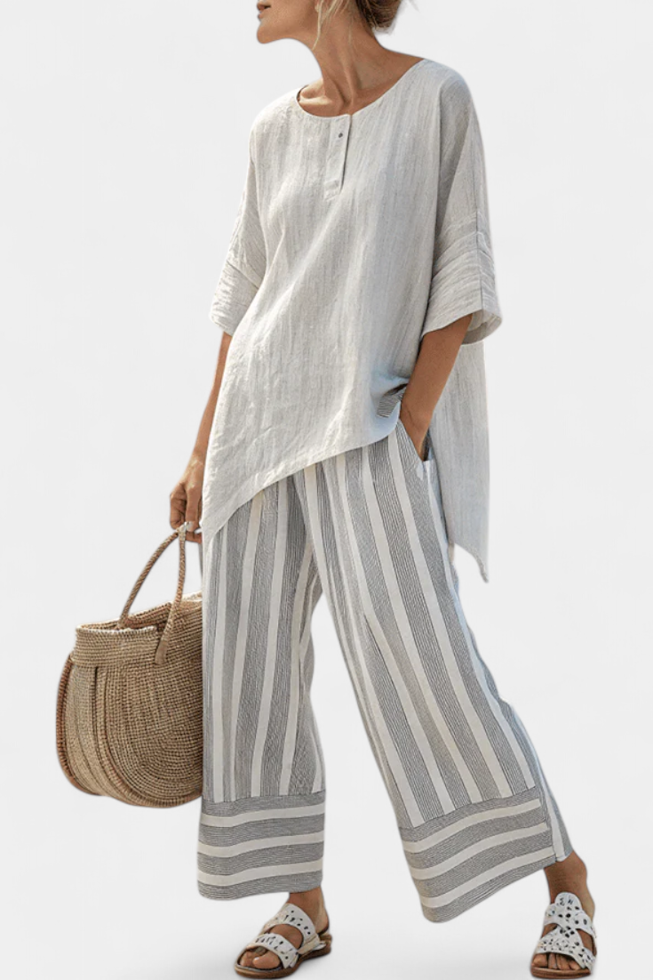 Clarisse - Asymmetrisches Blusen-Set