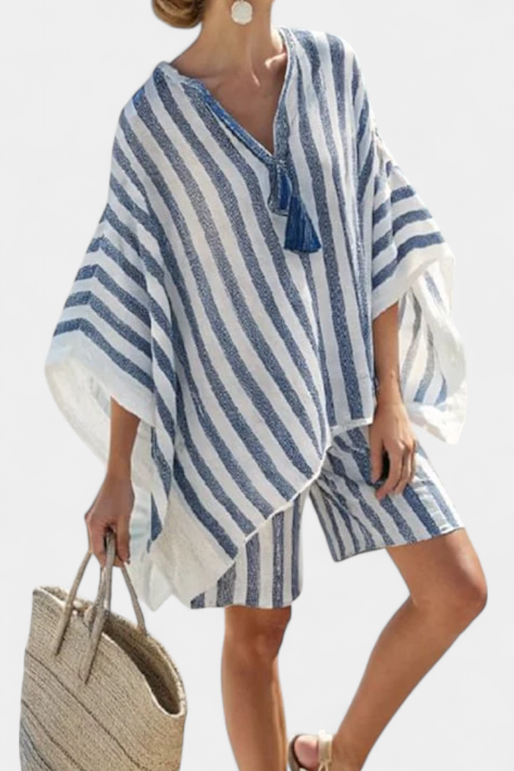 Salomé - Gestreiftes Set Bluse und Shorts