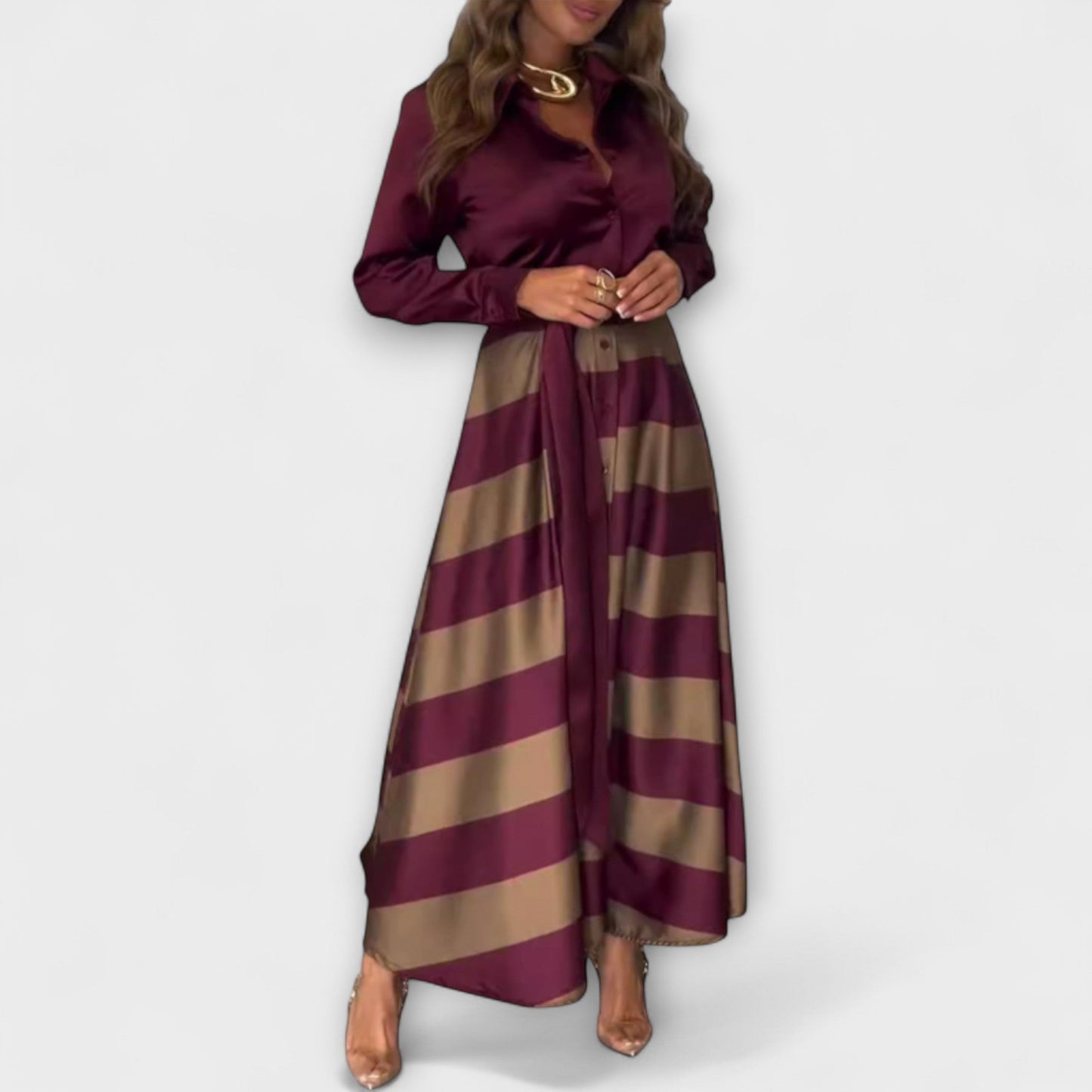 Hedda - Largo Hemdblusenkleid mit Gürtel