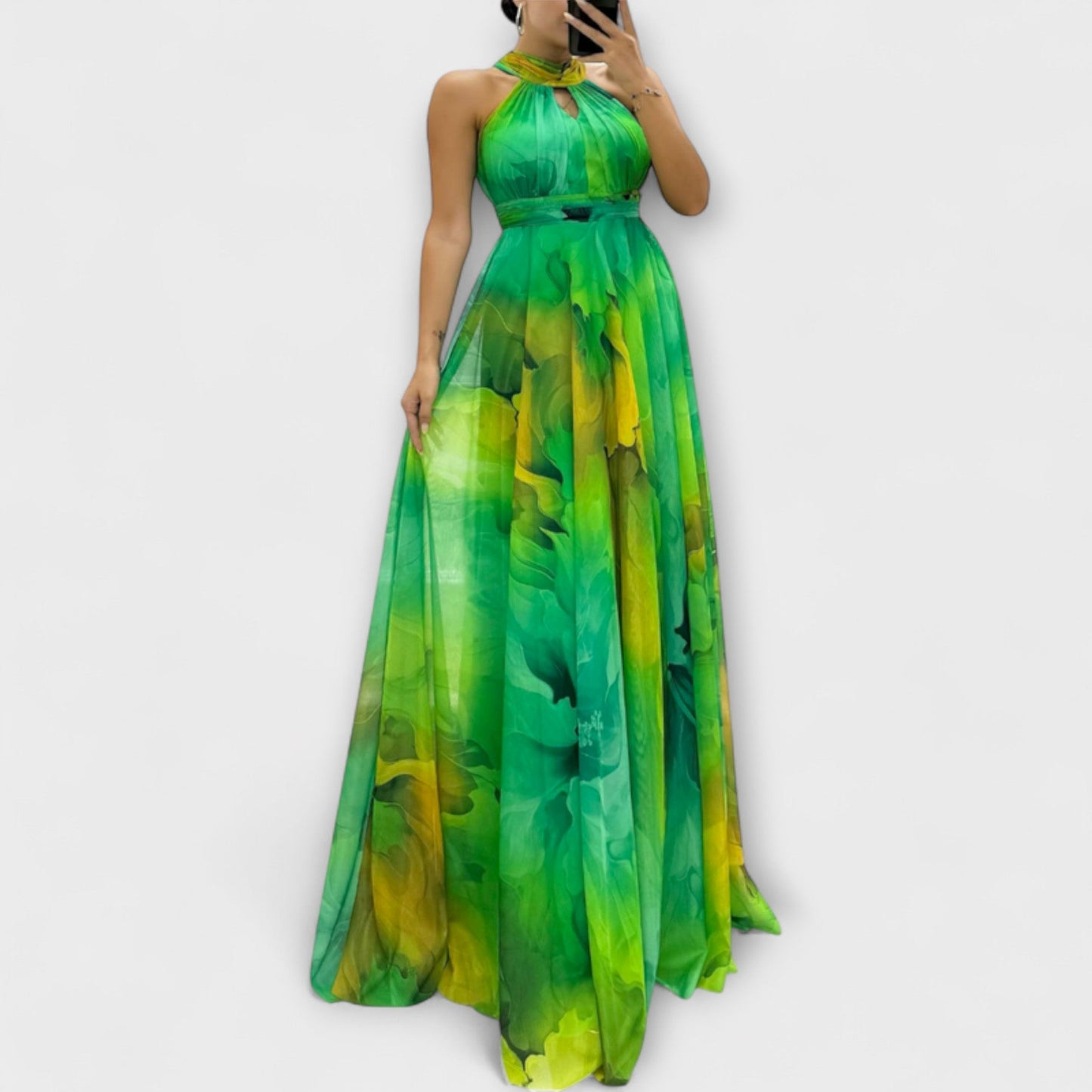 Isalie – Maxikleid aus Chiffon mit Blumenmuster