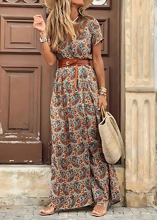 Joselin™ – Langes, luftiges Boho-Kleid mit Gürtel