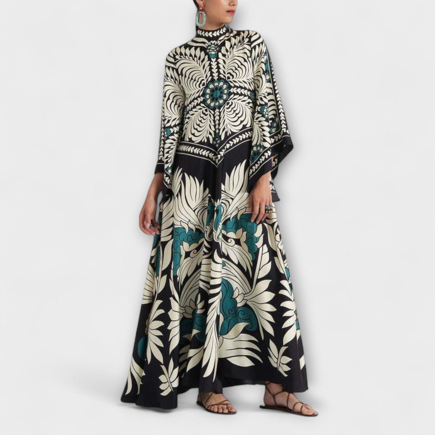 Giselle - Schickes Floral-Muster Fliessendes Maxikleid