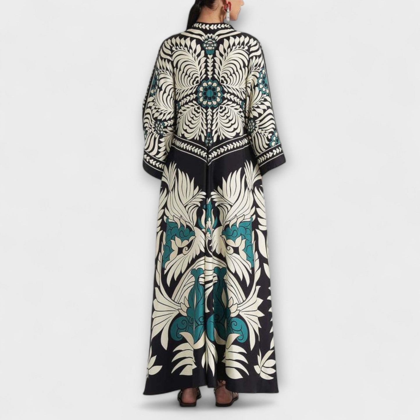 Giselle - Schickes Floral-Muster Fliessendes Maxikleid