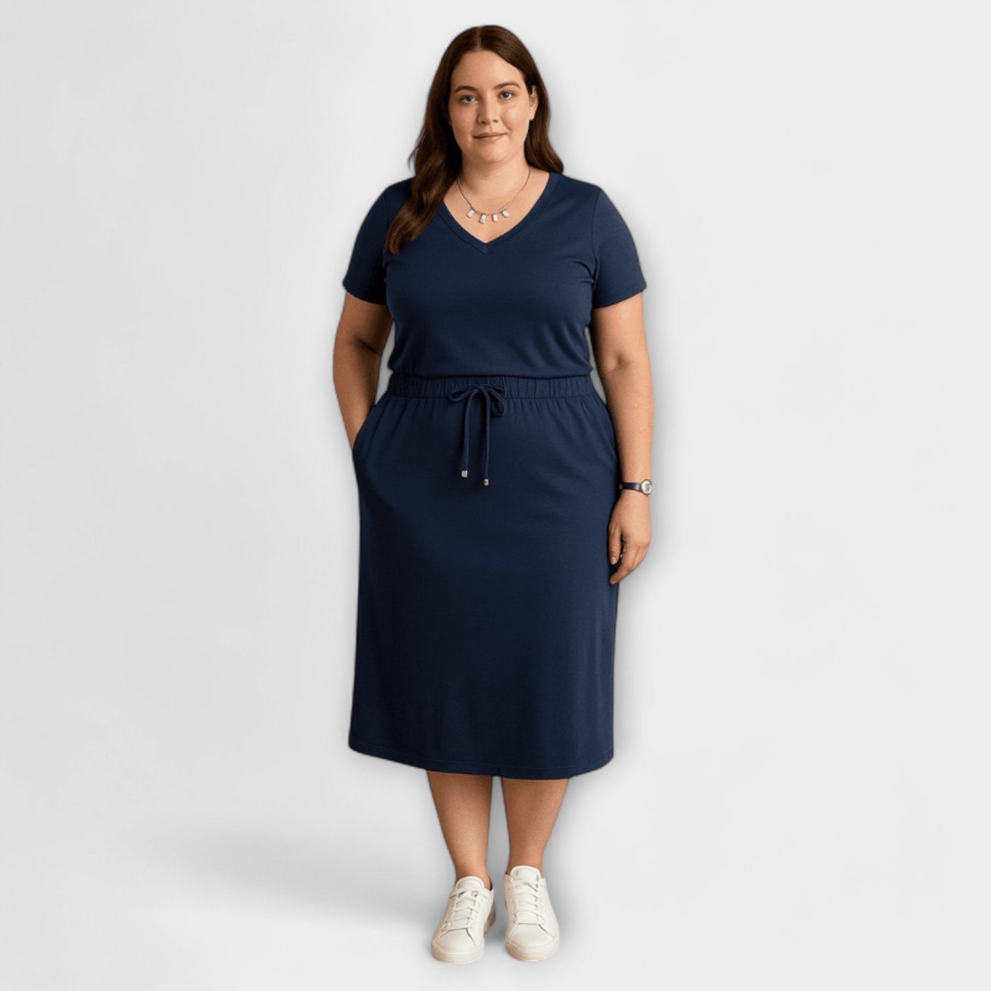 Danielle - Elegantes V-Ausschnitt Top mit Rock