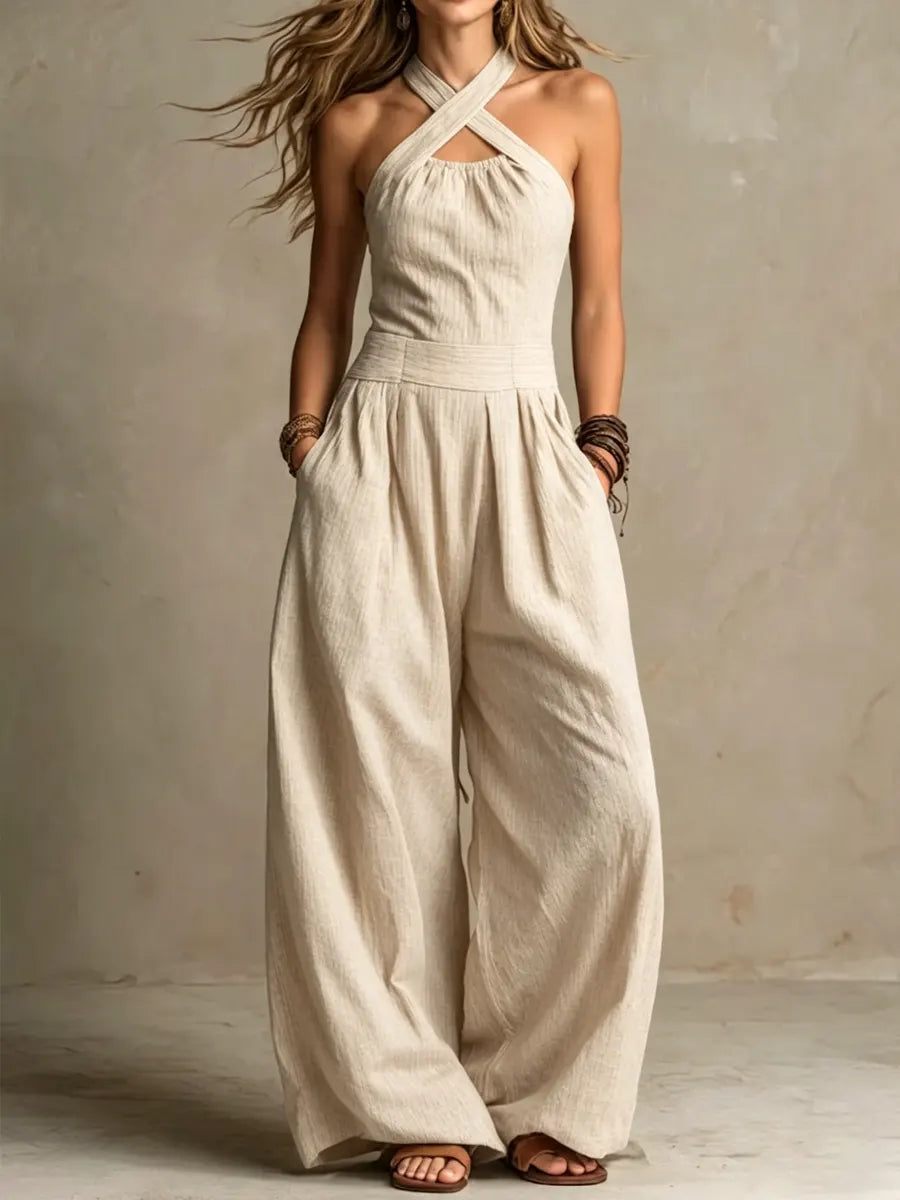 Bianca | Overall mit elegantem, gekreuztem Ausschnitt